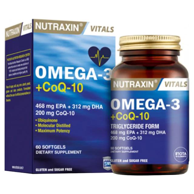 Nutraxin - Vitals Omega-3 + Coq 10 Softgels - 60pcs