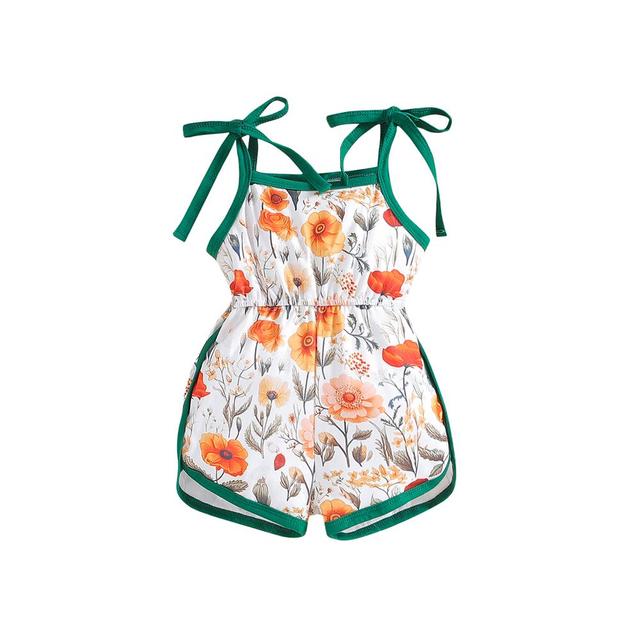 Sugar Rush - Printed Regular Square-neck Sleeveless Romper - Floral