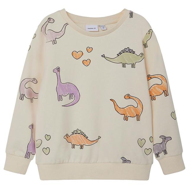 Name It - Dino Print Sweatshirt - Buttercream