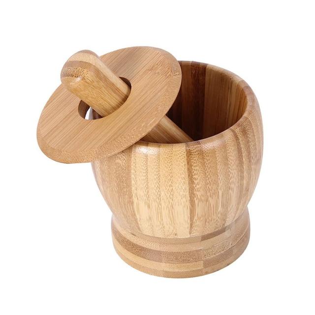 Homesmiths - Honey Bee Bamboo Mortar And Pestle Set - Brown