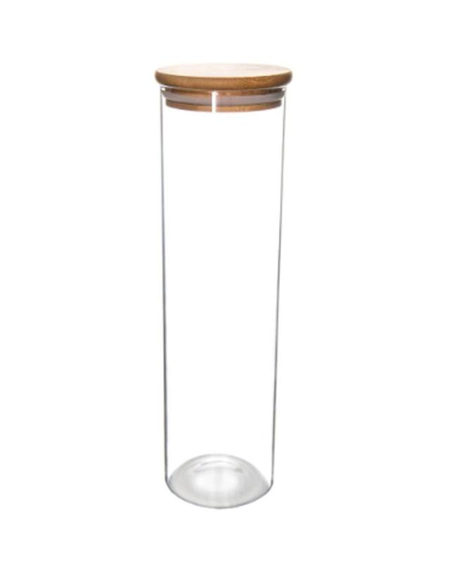 Homesmiths - Honey Bee Tall Glass Jar With Bamboo Lid - 1.25 L