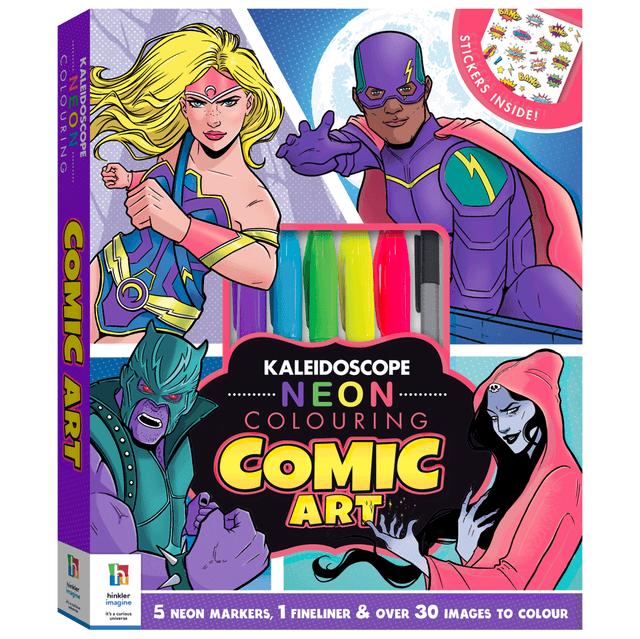 Hinkler - Kaleidoscope Neon Coloring Kit - Comic Art