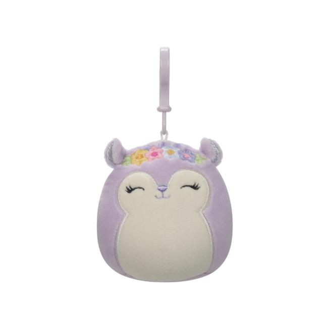 Squishmallows - Sydnee The Squirrel Clip-On Plush Toy - 9cm - Purple