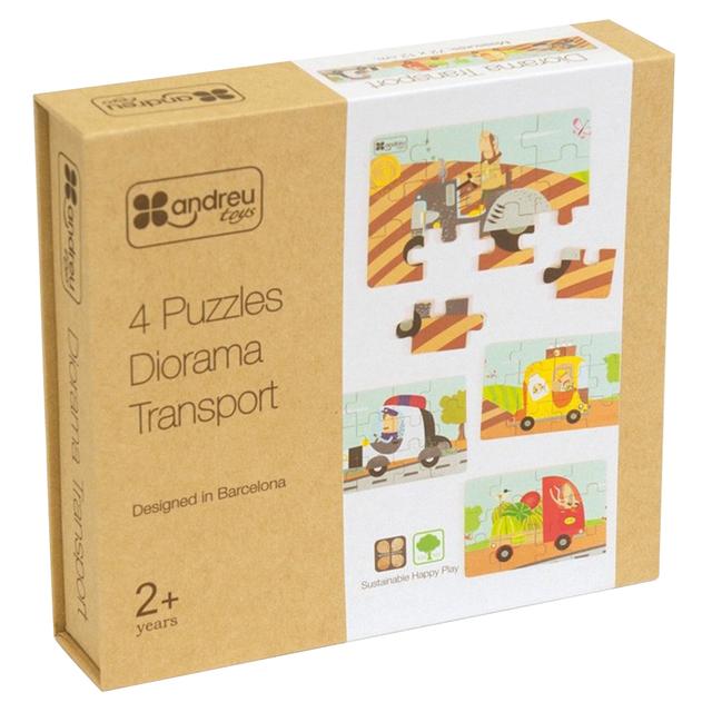 Andreu Toys - 4 Puzzles Diorama Transport - 48pcs