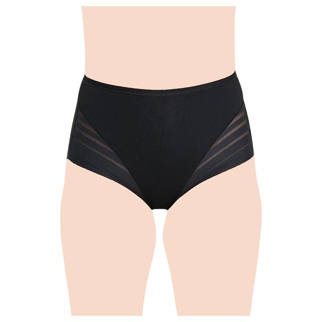 Mums & Bumps - Leonisa - Lace Stripe Undetectable Classic Shaper Panty - Black