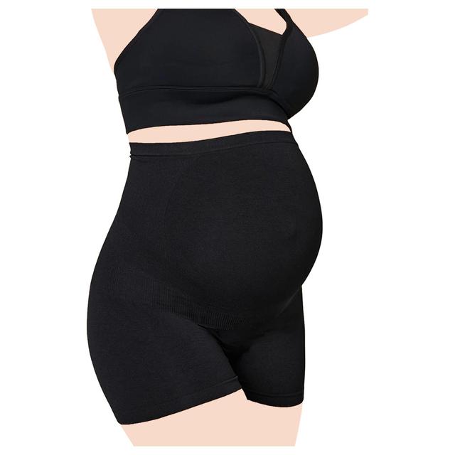 Mums & Bumps - Blanqi - Seamless Maternity Over Belly Support Boy shorts - Black