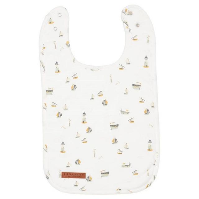 Little Dutch - Cotton Baby Bib - Sailors Bay White