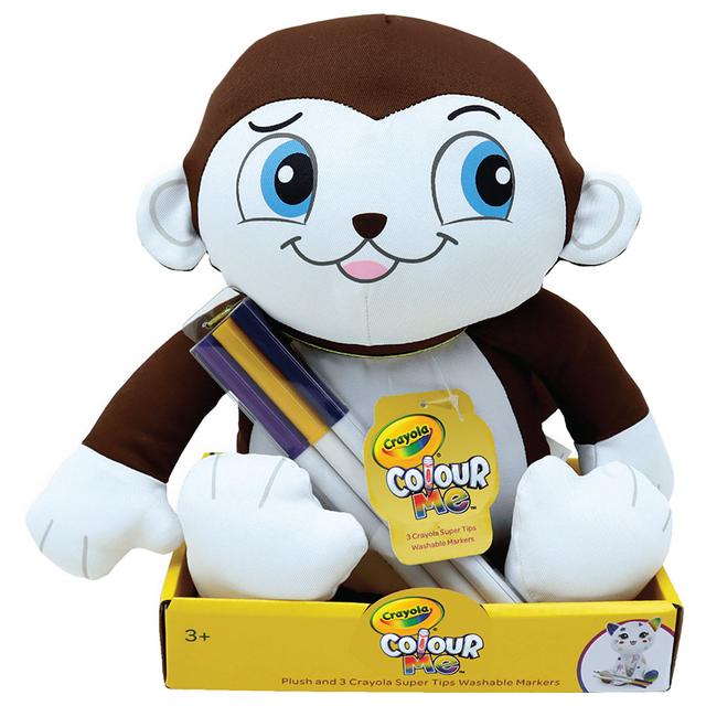 Crayola - Colour Me Plush Toy - Monkey - Black/White