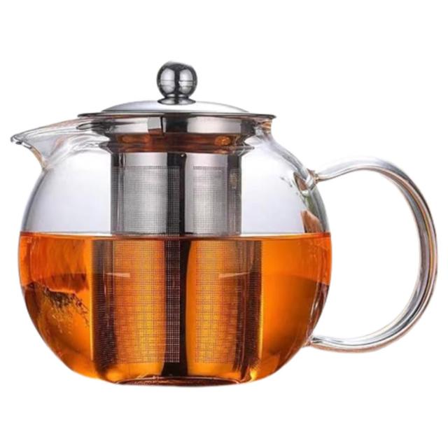 1Chase - Borosiliate Glass Teapot With Infuser And Lid - 1300 ml