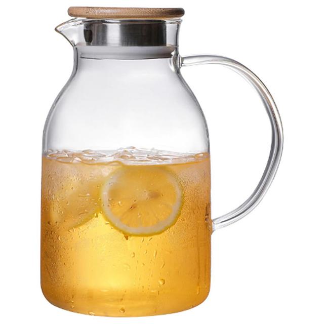 1Chase - Borosilicate Glass Water Pitcher With Lid And Strainer - 1800 ml