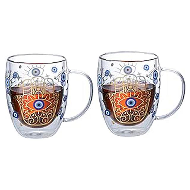 1Chase - Borosilicate Drinking Glasses - Evil Eye - 350 ml - Pack of 2