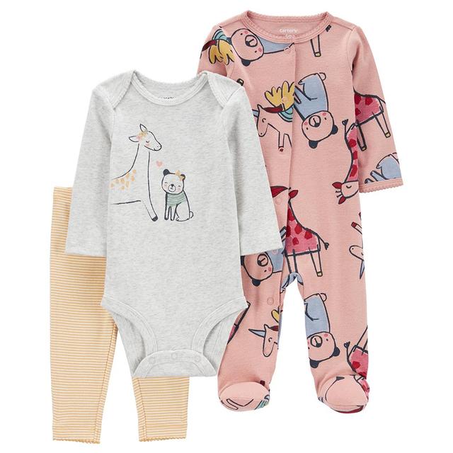 Carters - 3-pc-Set - Giraffe Sleepsuit w/ Bodysuit & Pants