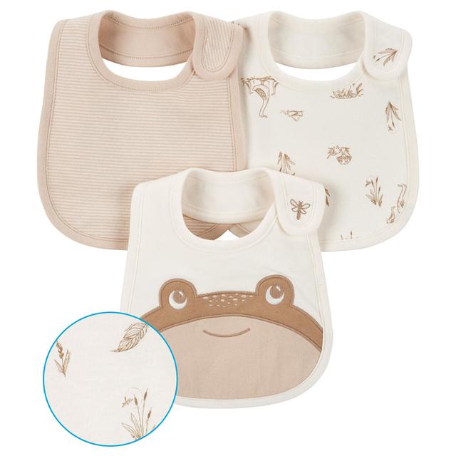 Carters - 3pc-Set - Printed Bibs - Khaki/Ivory