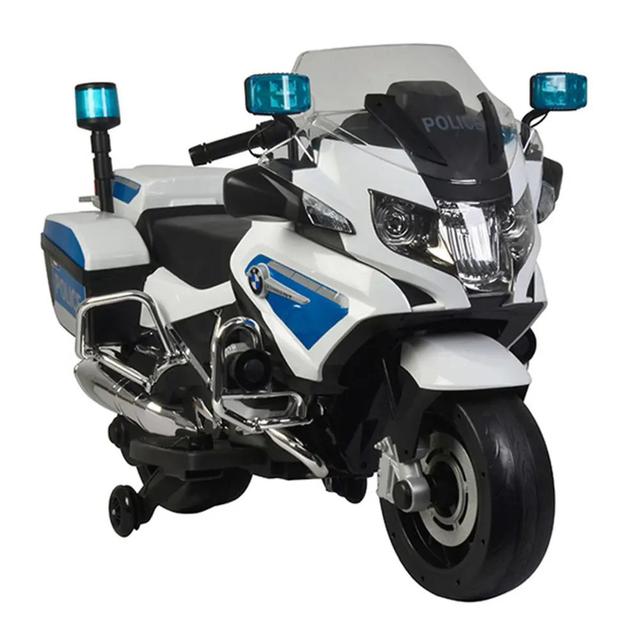 BMW - Police Kids Electric Ride-On Motorcycle - 12V - White