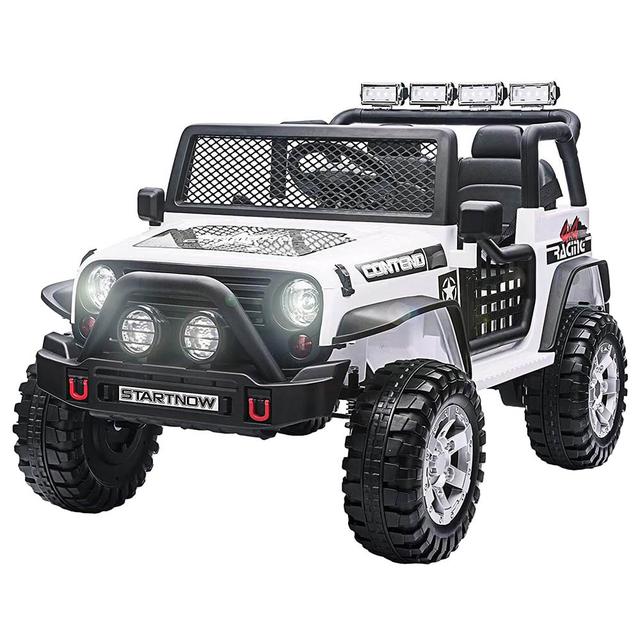 Amsham - Kids Electric Ride-On Jeep - White - 12V