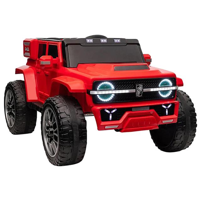 Amsham - Att 4Wd Kids Electric Power Ride-On Jeep - Red - 12V