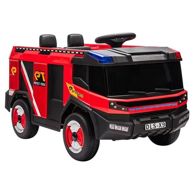 Amsham Toys - Kids Battery Operated Ride-On Fire Truck - Red - 12 V