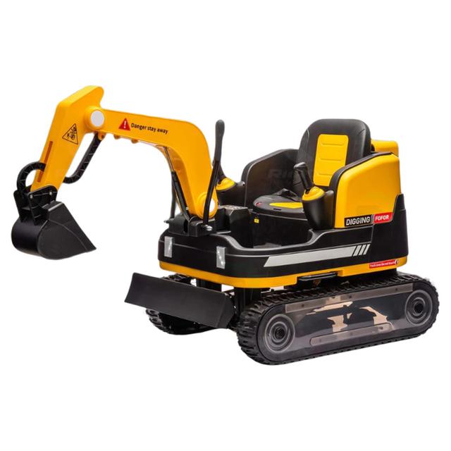 Amsham Toys - Excavator And Bulldozer Ride-On Car - Orange - 12 V