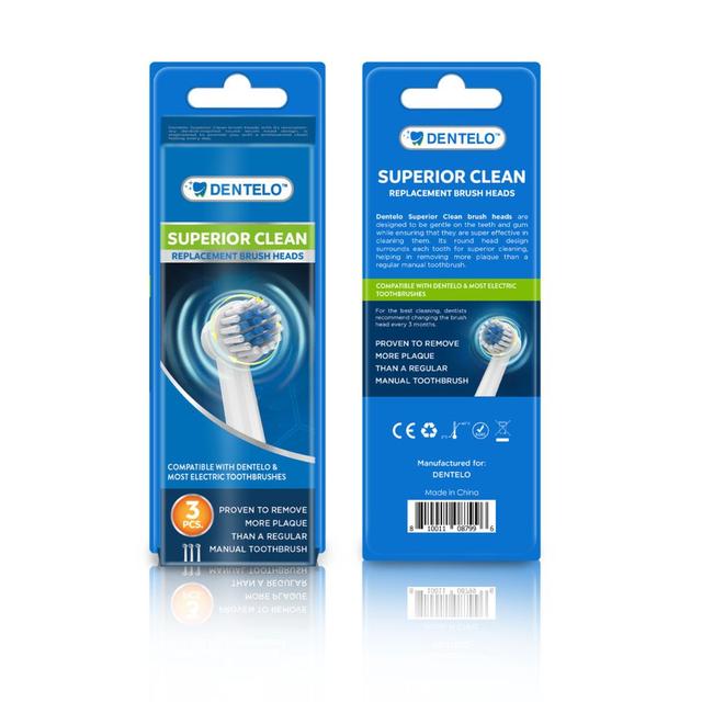 Dentelo - Super Clean Replacement Brush Heads Superior Clean - 3pcs