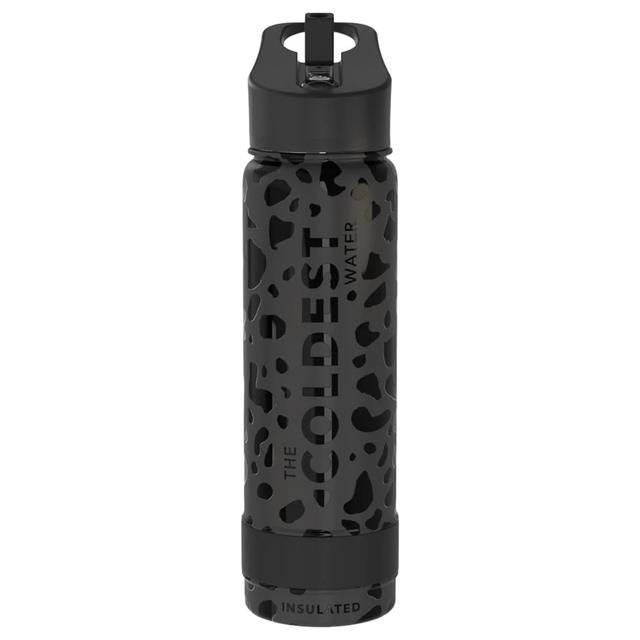 The Coldest Water - Stainless Steel Water Bottle - Black Leopard - 621 ml