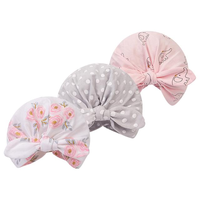 Hudson Childrenswear - 3pc-Set - Turban Caps - Roses