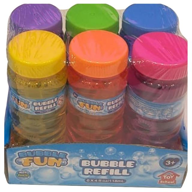 Toy School - Bubble Fun Bubble Refill - Pack of 6 - 18 ml