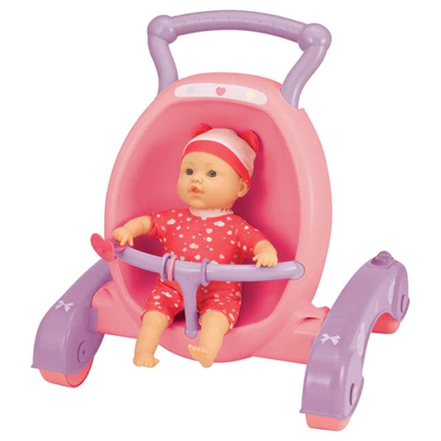 Toy School - Baby Sophia 2-in-1 Walker And Pram With Doll