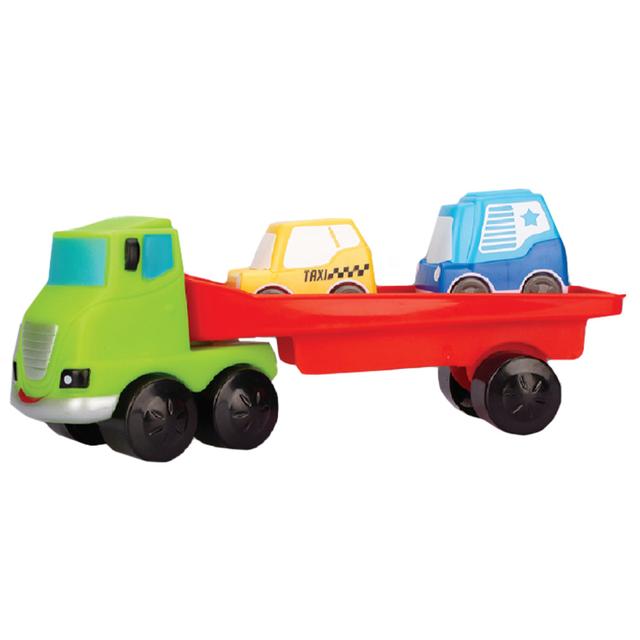 Toy School - Motor Town Truck With 2 City Cars