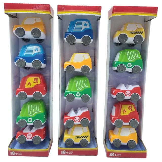 Toy School - Motor Town City Car - 5pc-Set - Color May Vary