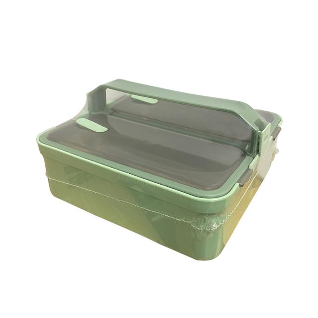 Brain Giggles - 2 Compartment Stainless Steel Lunch Box - Green