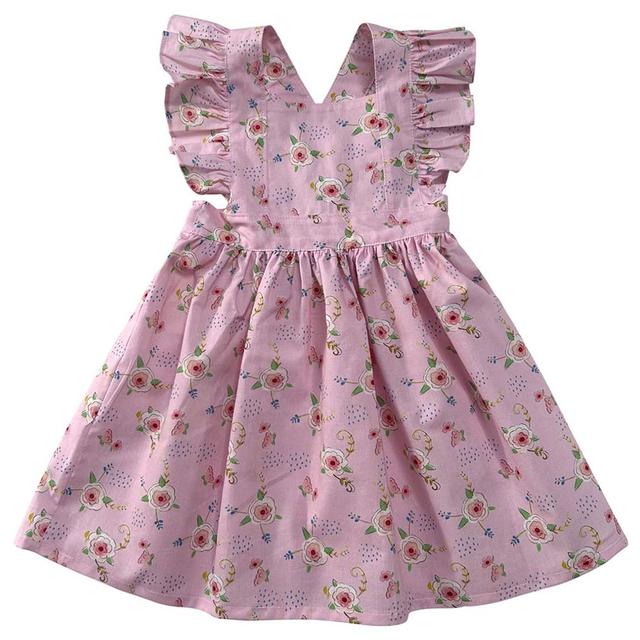 Petite Lamb - Flutter Crossover Dress - Pink