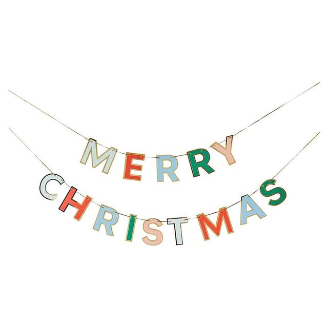 Hootyballoo - Gold Foiled Merry Christmas Card Banner - 2.5m