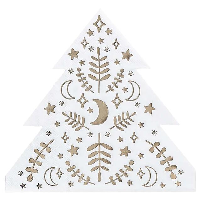 Hootyballoo - Christmas Tree Gold Foil Paper Napkins - 16pcs