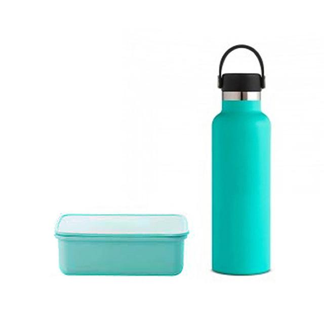 Star Babies - Eco Friendly Lunch Box W/ Spoon & Fork BPA Free, Stainless Steel  Water Bottle 600ml - Green