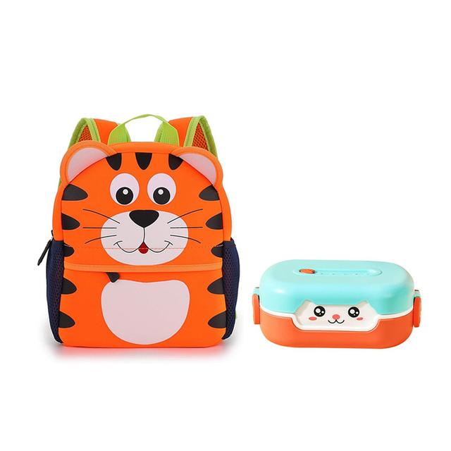 Star Babies - School Backpack W/ Eco Friendly - BPA Free Lunch Box - Orange