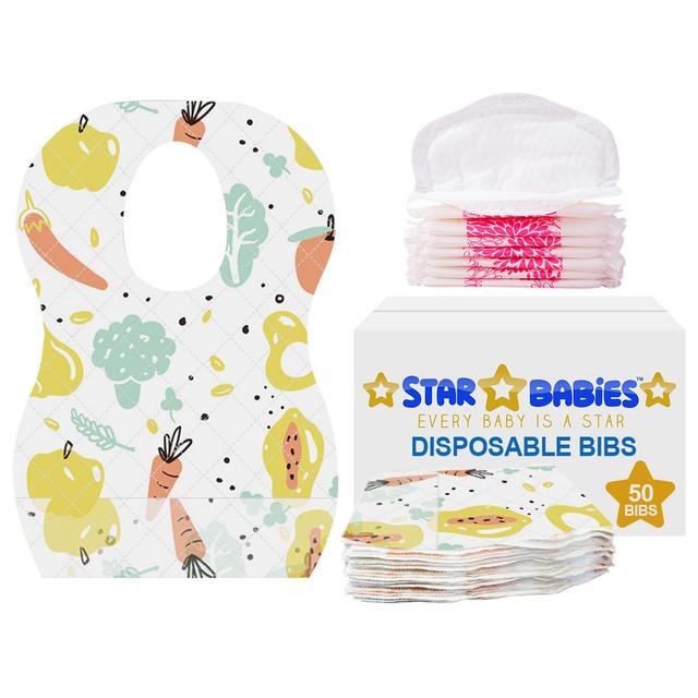 Star Babies - Disposable Bibs 50pcs and Disposable Breast Pad 50pcs - Vegetables