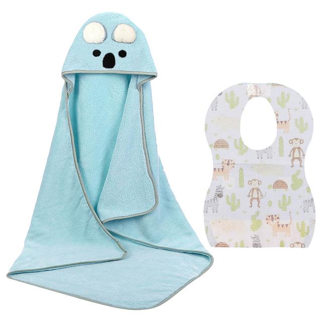 Star Babies - Microfiber Hooded Towel With Disposable Bibs 10pcs - Blue