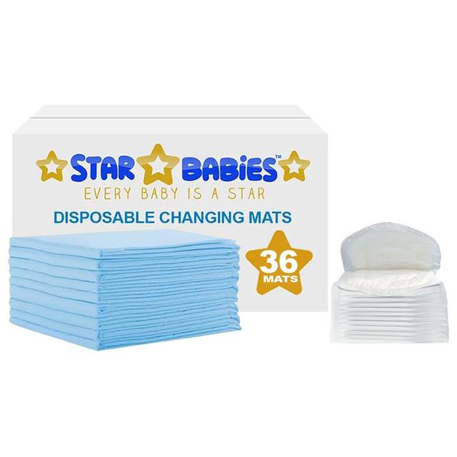 Star Babies - Disposable Changing Mat 36pcs w/ Breast Pad 20pcs - Blue