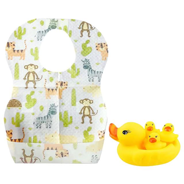 Star Babies - Disposable Bibs Animal Print 20pcs w/ Rubber Duck 