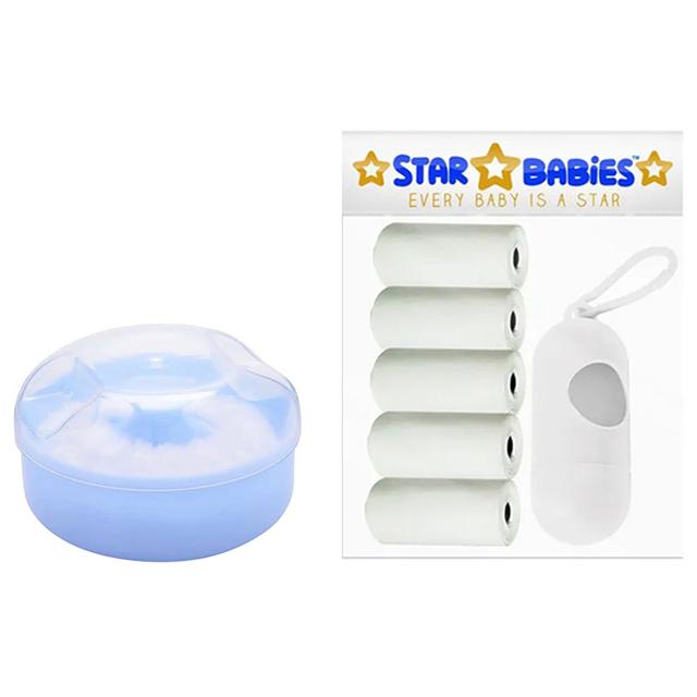 Star Babies - Powder Puff & Disposable Scented Bag 5pcs w/ Dispenser - White