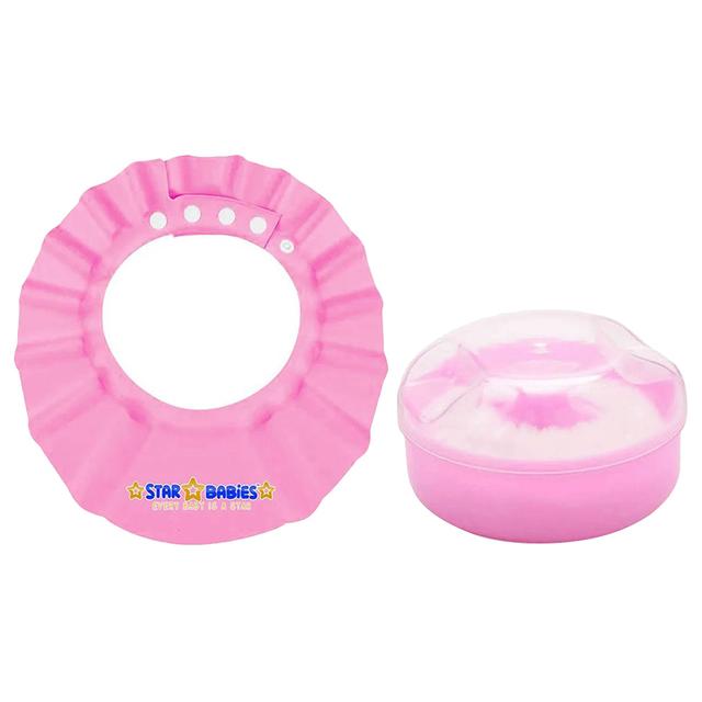 Star Babies - Kids Powder Puff w/ Kids Shower Cap - Pink