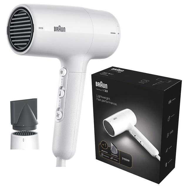 Braun - Hair Dryer With Attachment HD2.1 - Conc White