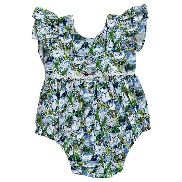 Petite Lamb - Chicken Senorita Romper - Blue