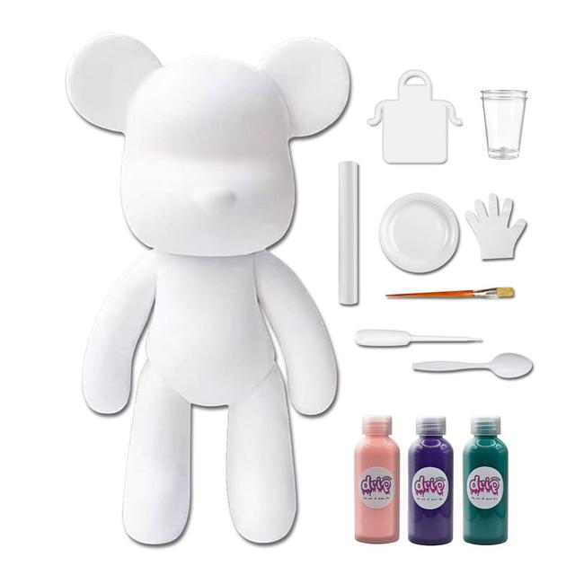 Drip - Acrylic Fluid Pouring Paint Bear Kit 18cm - Light-Pink, Dark-Purple, Blue-Green