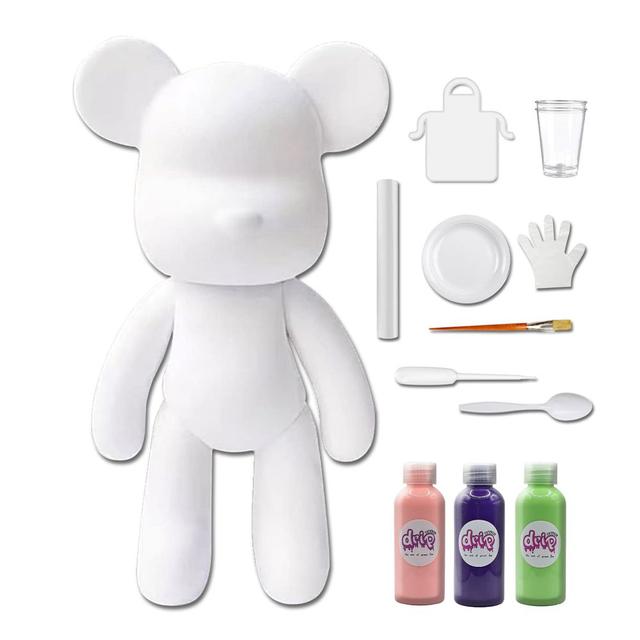 Drip - Acrylic Fluid Pouring Paint Bear Kit 18cm - Light-Pink, Dark-Purple, Mint-Green