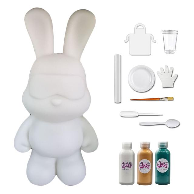 Drip - DIY Cool Bunny Acrylic Flow Paint Kit - White/Gold/Green