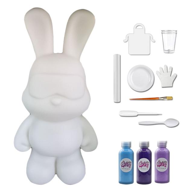 Drip - DIY Cool Bunny Acrylic Flow Paint Kit - Light Blue/Dark Purple/Light Purple