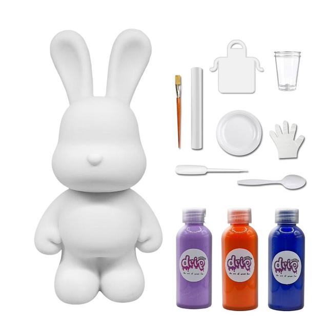 Drip - DIY Rabbit Acrylic Flow Pouring Paint Kit - Light Purple/Orange/Dark Blue