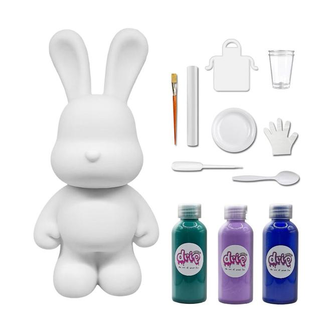 Drip - DIY Rabbit Acrylic Flow Pouring Paint Kit - Blue Green/Light Purple/Dark Blue