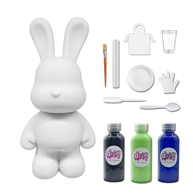 Drip - DIY Rabbit Acrylic Flow Pouring Paint Kit - Black/Mint Green/Dark Blue